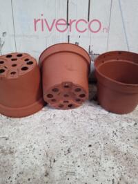 partij terracotta kleur 13 cm potjes / 13 cm pots  /  POTTENHANDEL   MACHINEHANDEL