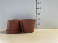 Grote partij mooie terracotta 0,84 liter / 13 cm potten