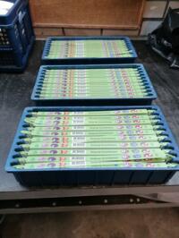 DRAAGBAND BANDJES PERKPLANTEN :  3 X 1000 stuks lengte 39 cm breed 15 mm met bar code 