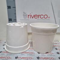Nieuwe 19 cm potten , Kreuwel  KC 19 cm , new pots white, can be used for hanging baskets 